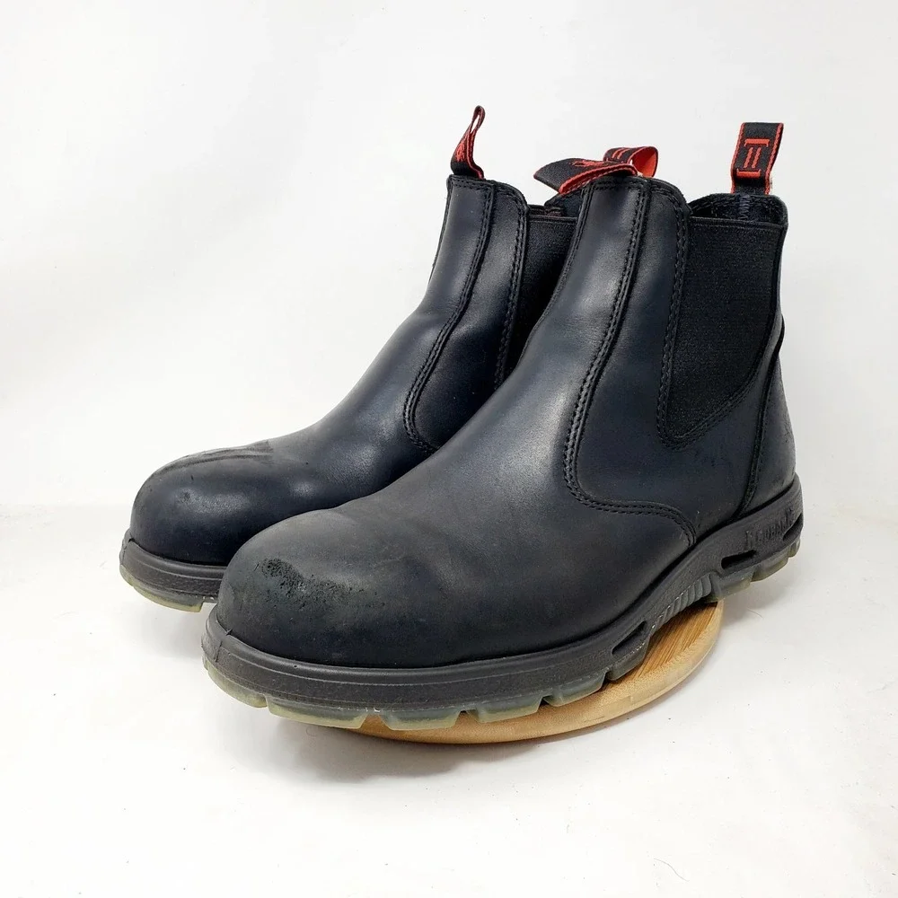 Redback Boots Mens 12 Chelsea Black Leather Safety Toe Work Casual Shoes